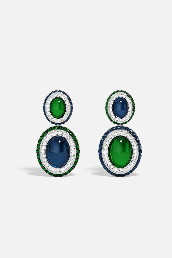AUTOMNE - Bold Green and Blue Earrings
