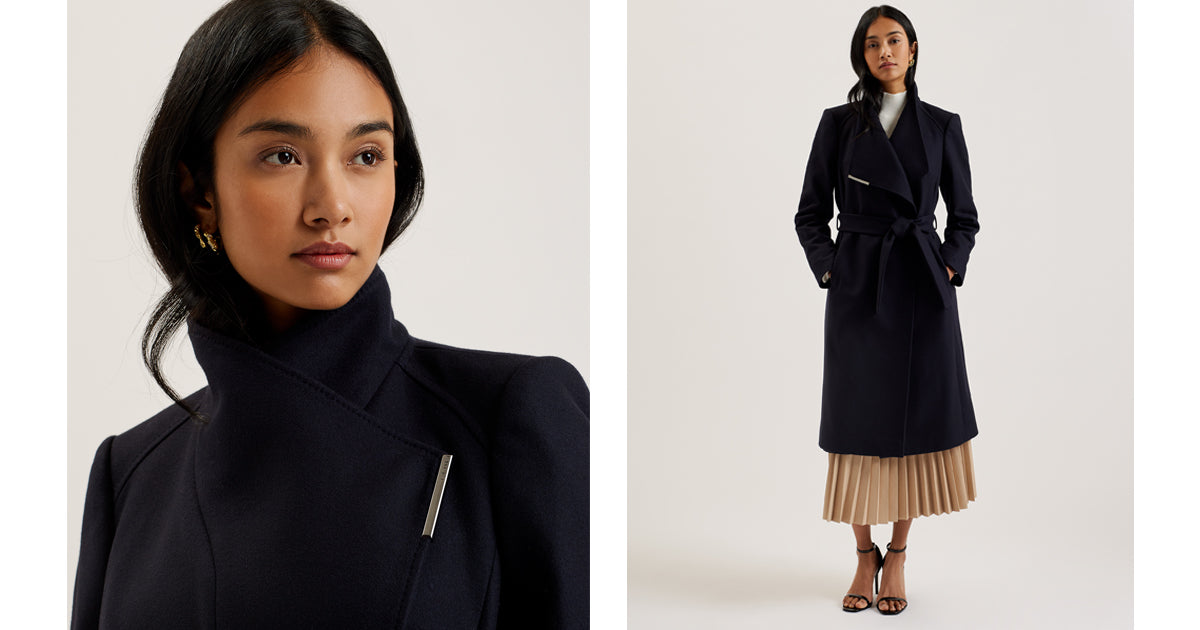 ROSE - Mid Length Wool Wrap Coat