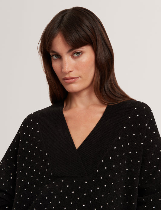 ALIISEE - V Neck Hot Fix Jumper