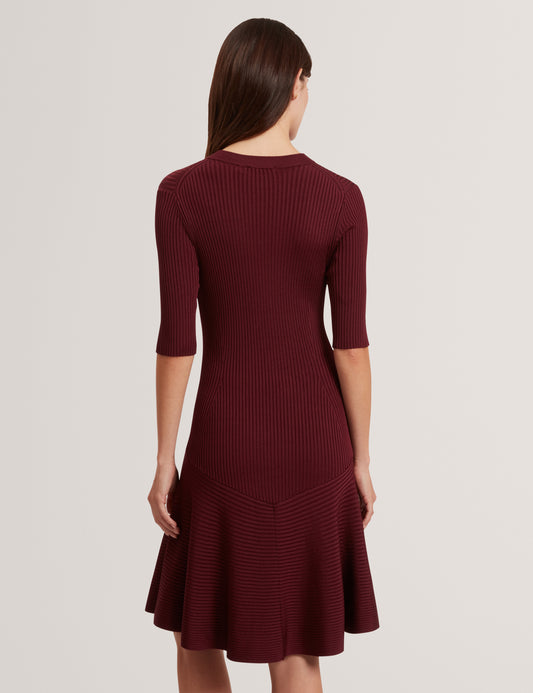 MAHRAA - Short Sleeve Knitted Mini Dress