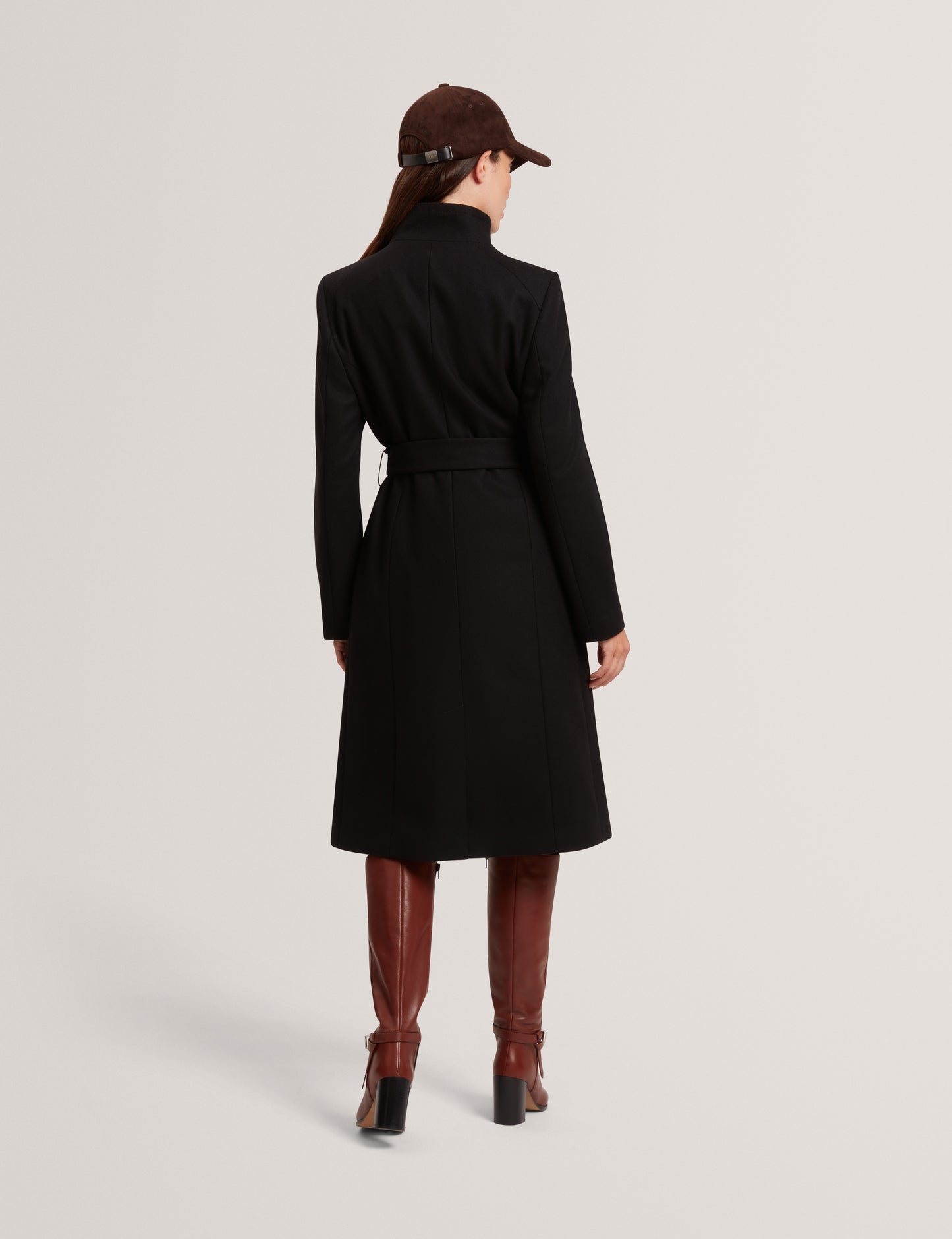 ROSE - Mid Length Belted Wool Wrap Coat