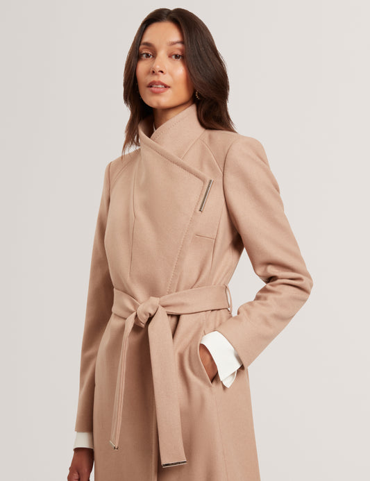 ROSE - Mid Length Belted Wool Wrap Coat