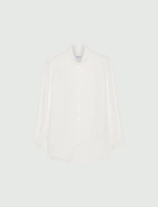 CRISTIN - Lace-inlay shirt