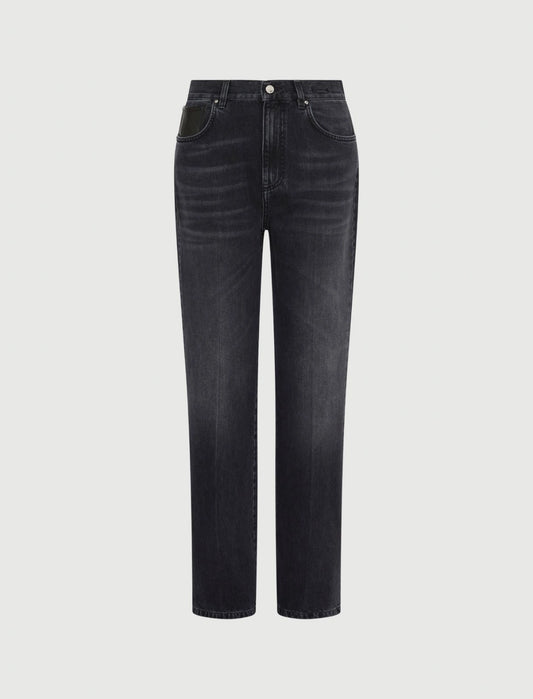 WLEG1 -Topstitched wide-leg jeans