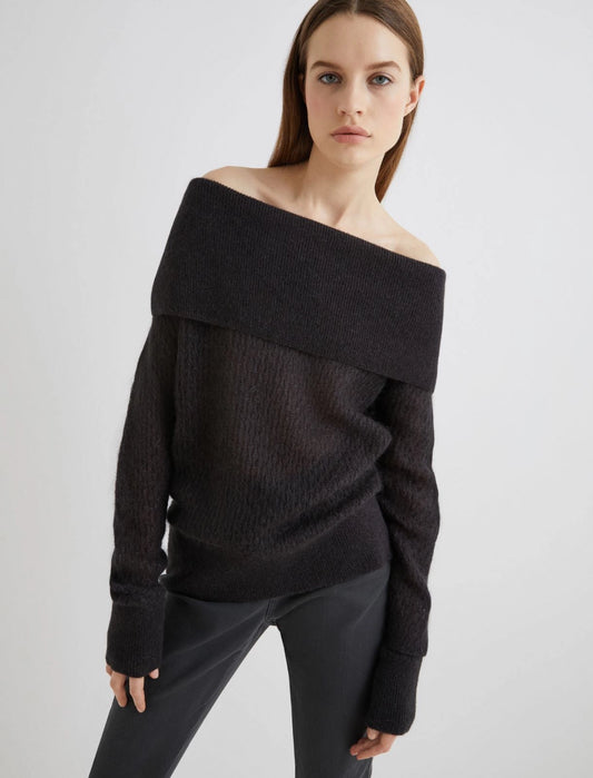 BROWN - Cowl-neck sweater