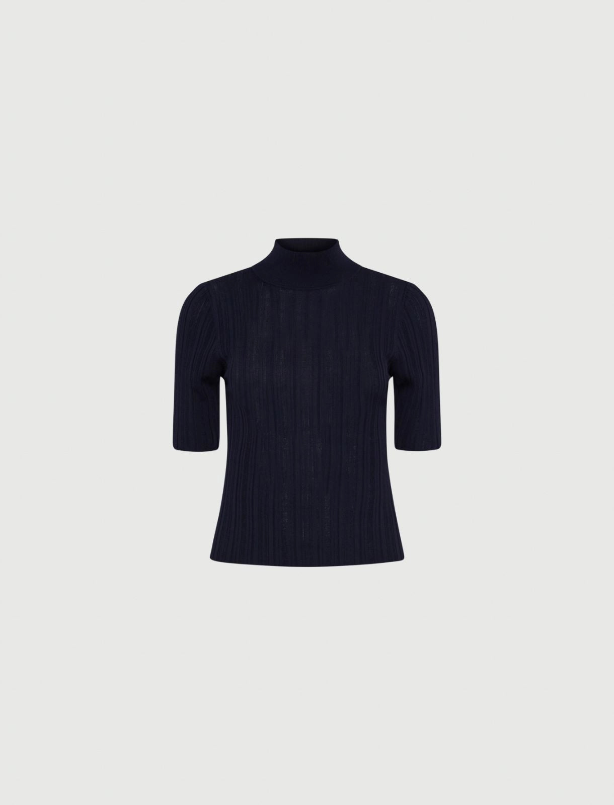 NEGELIA - Short-sleeved mock polo-neck sweater