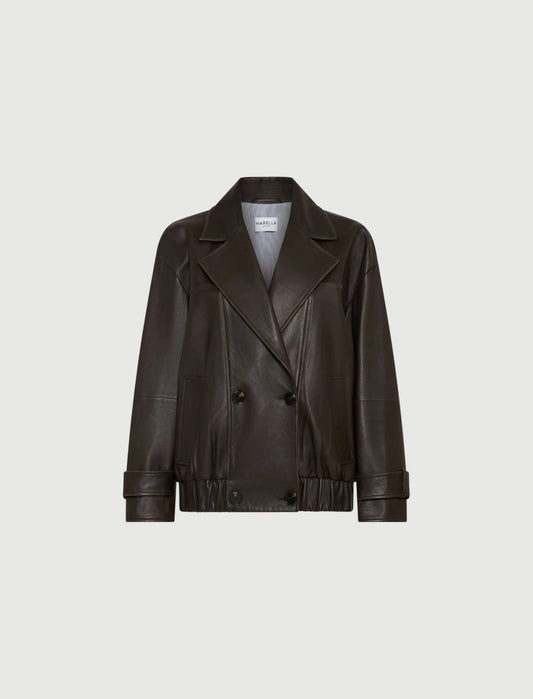 MATRAS - Leather pea coat