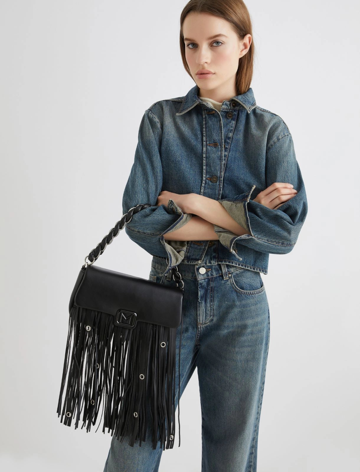 EMILY4 - Le Muse medium bag with fringes and eyelets