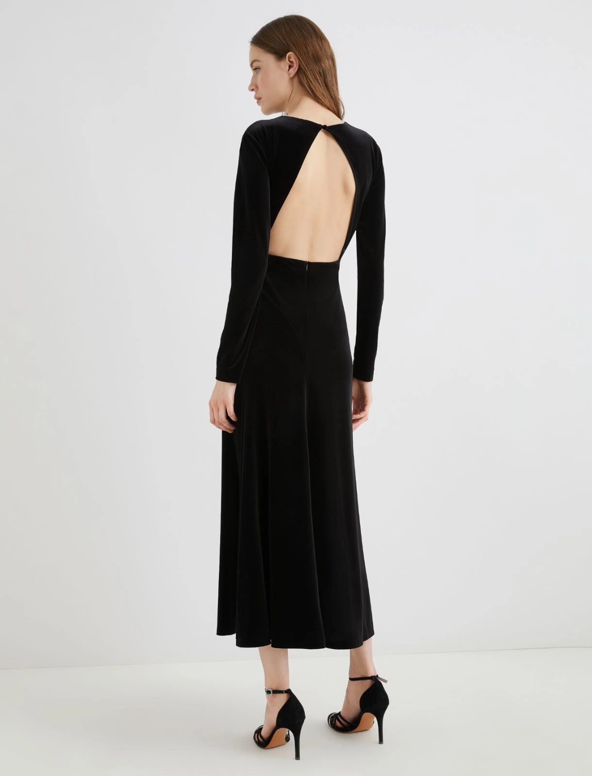 RICORSO - Long velvet backless dress