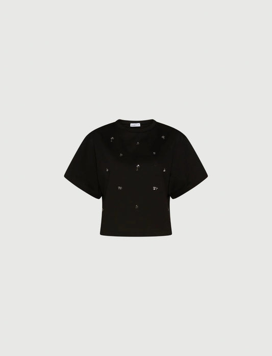 ARNALDO - Crystal-adorned cropped T-shirt