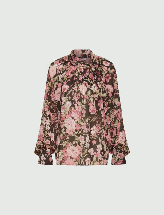 TIMORE - Georgette blouse with neckerchief