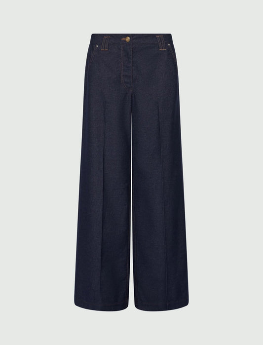 DILUVIO - Stretch cotton wide-leg trousers