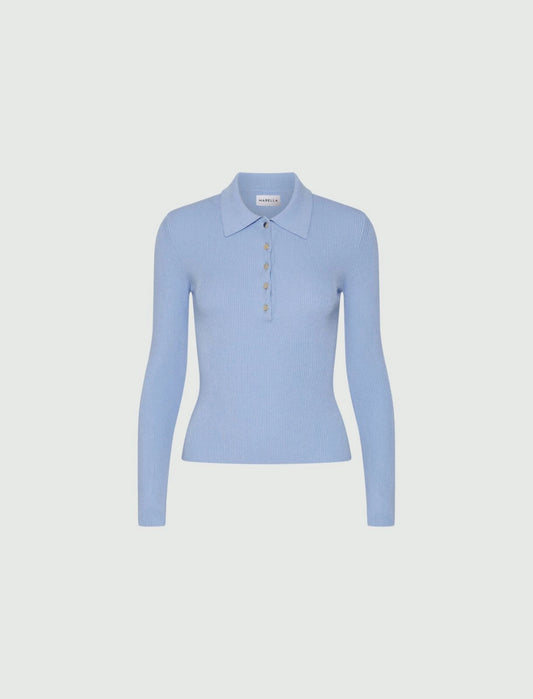 ABELIA - Slim-fit knitted polo shirt