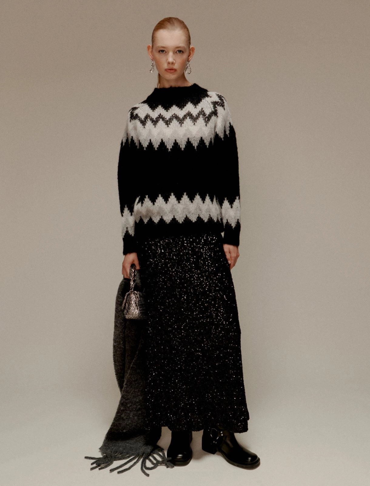 LORENZA - Jacquard mohair-blend sweater