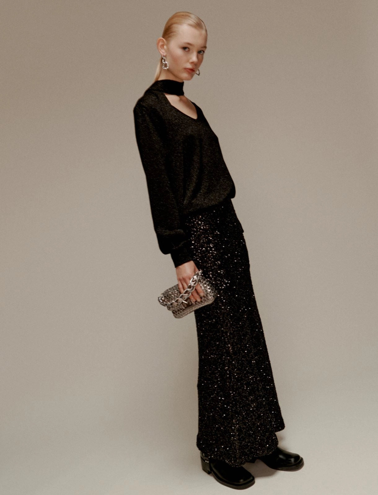 VIVACE - Lurex-adorned sweater with sash detail