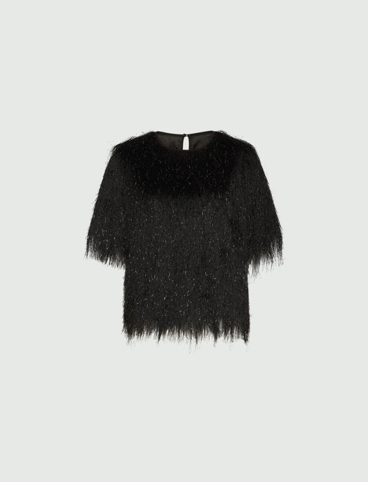 ASSUNTA - Fringed jersey T-shirt