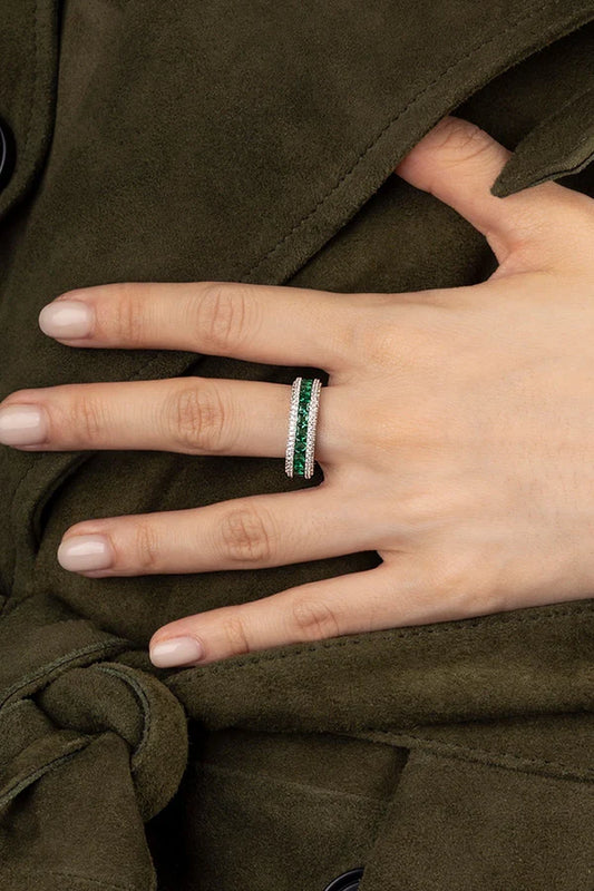 yacht club - Green Pavé Ring