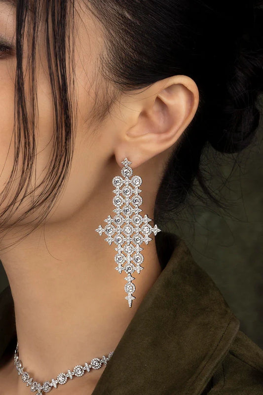 meteorites - Pavé Statement Météorites Drop Earrings