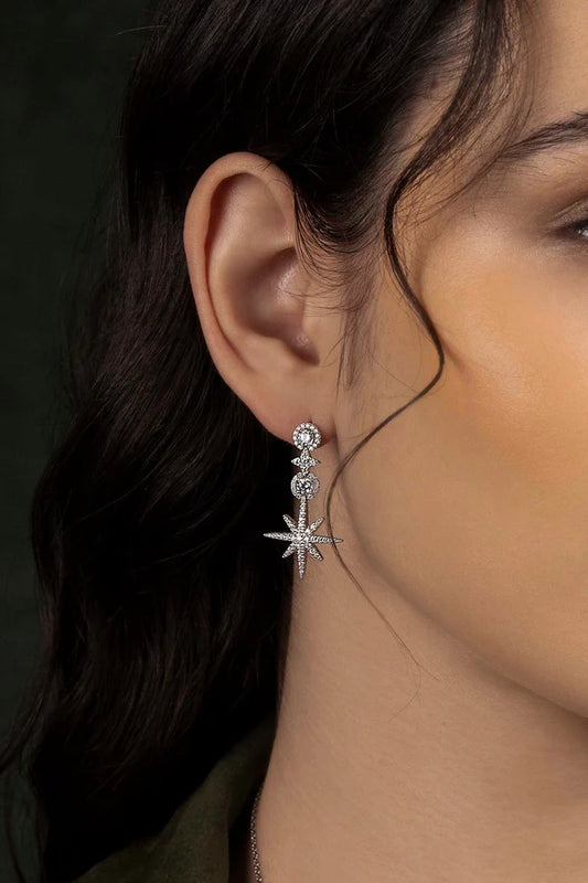 meteorites - Pavé Météorites & Circles Drop Earrings