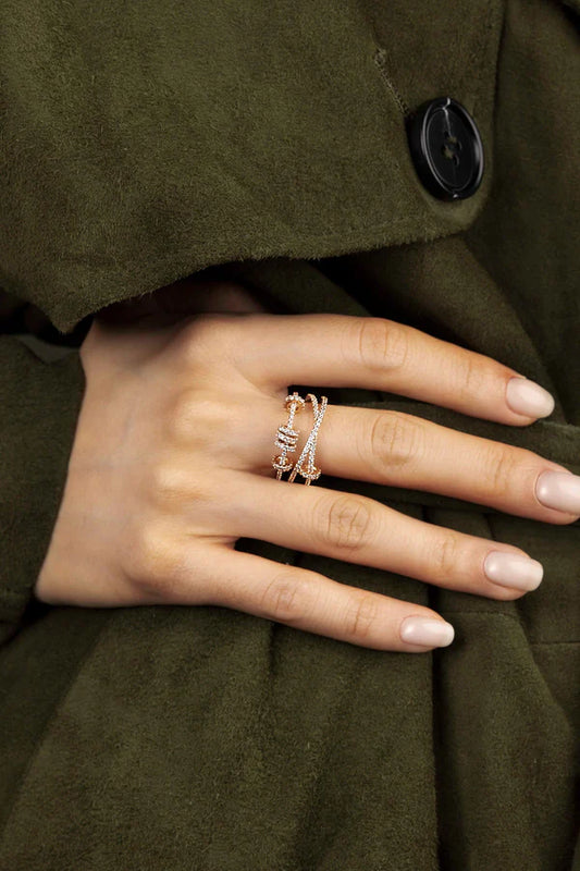 croisette - Triple ring with sliding hoops