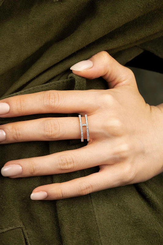 croisette - Double Line Pavé Ring