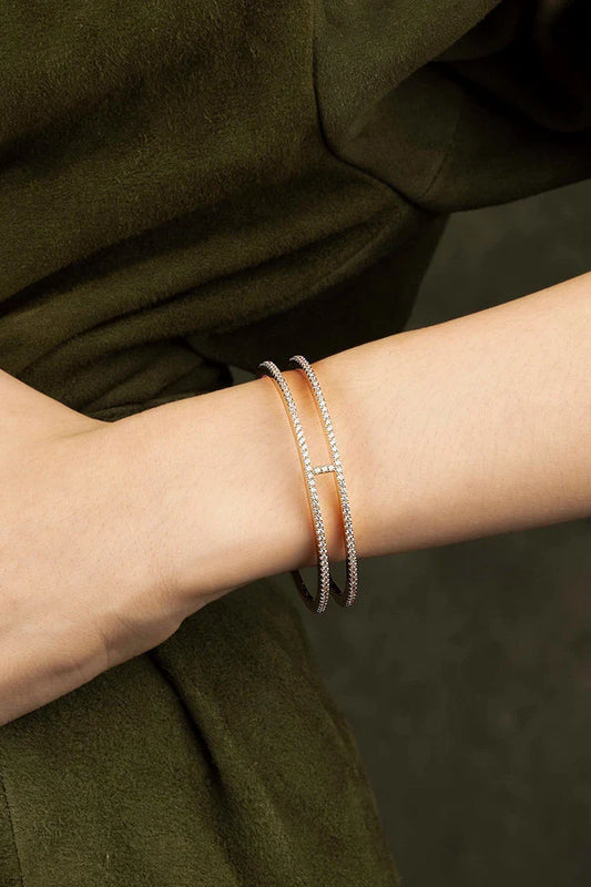croisette - Double Line Pavé Cuff