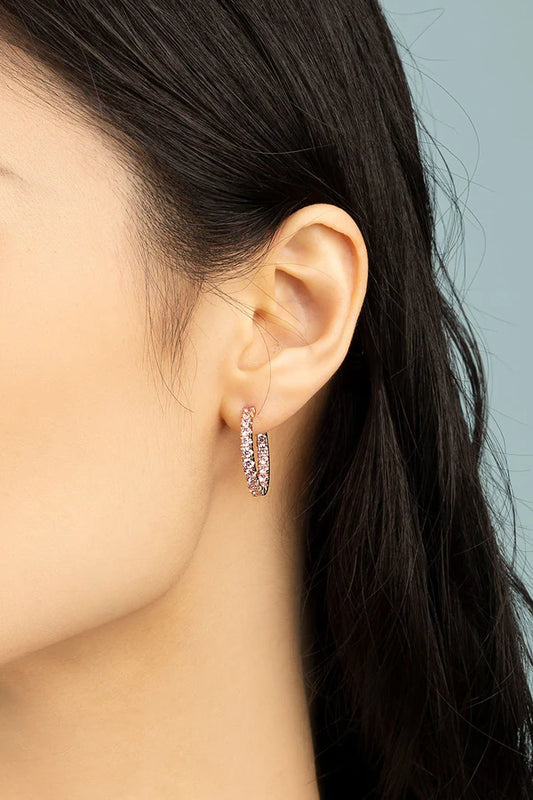 festival - Rose Pavé Hoop Earrings