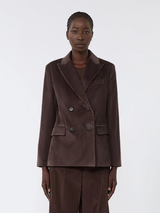 KATANGA - Double-breasted velvet blazer