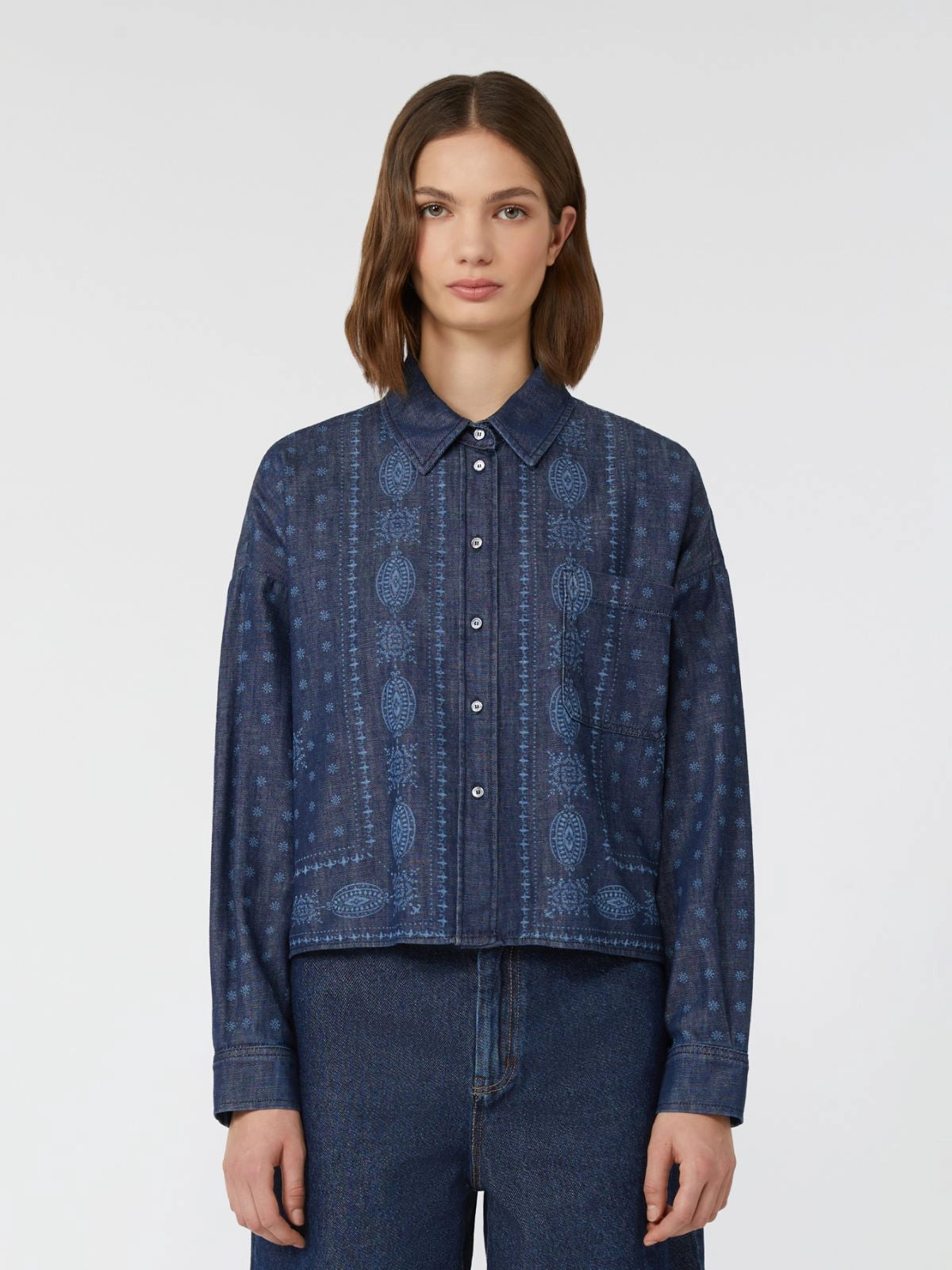 GIOCHI - Laser-cut denim shirt