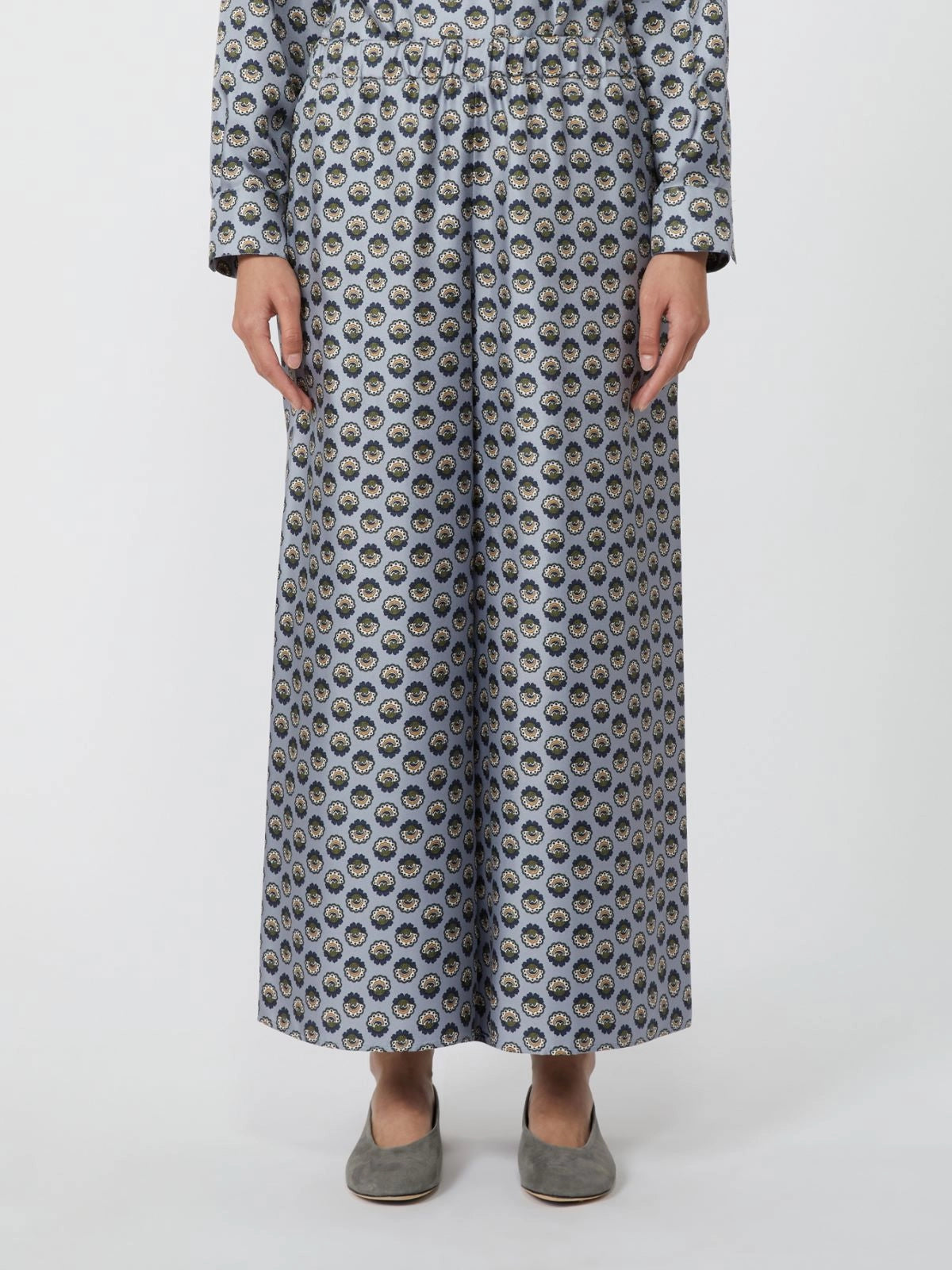 TORTONA - Wide-fit silk trousers