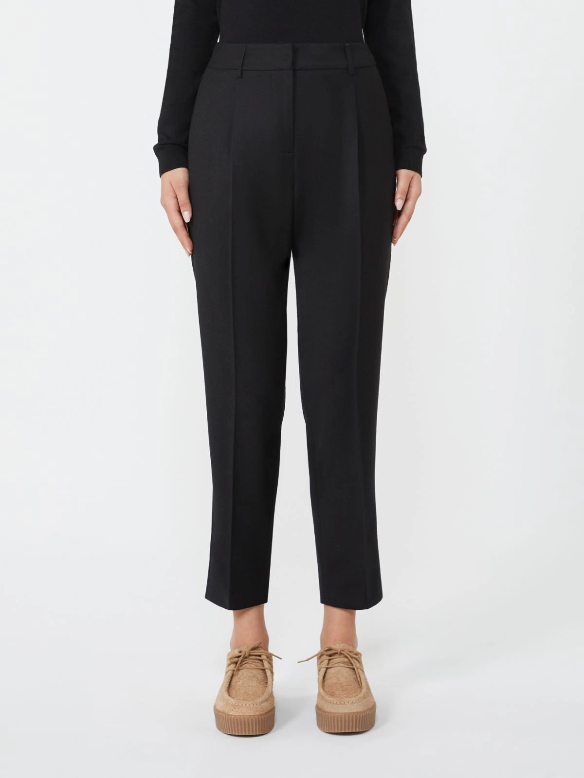 CALDAIA - Wool flannel cigarette trousers