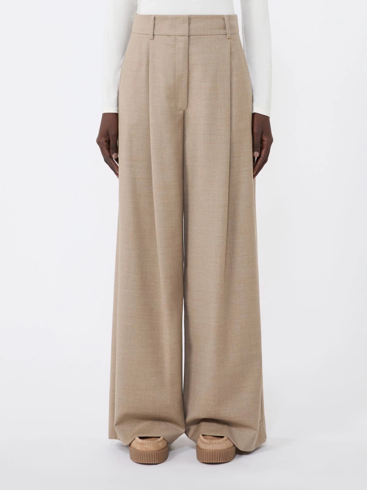 GLOBALE - Wool flannel palazzo trousers