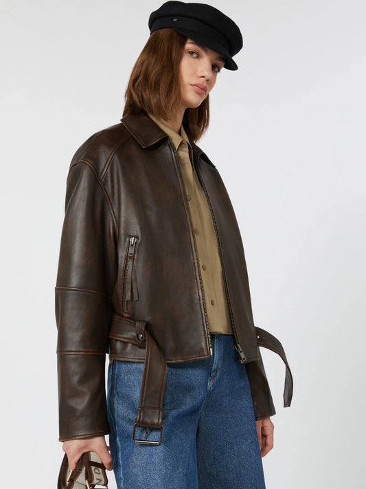 EGIZIO - Nappa leather biker jacket