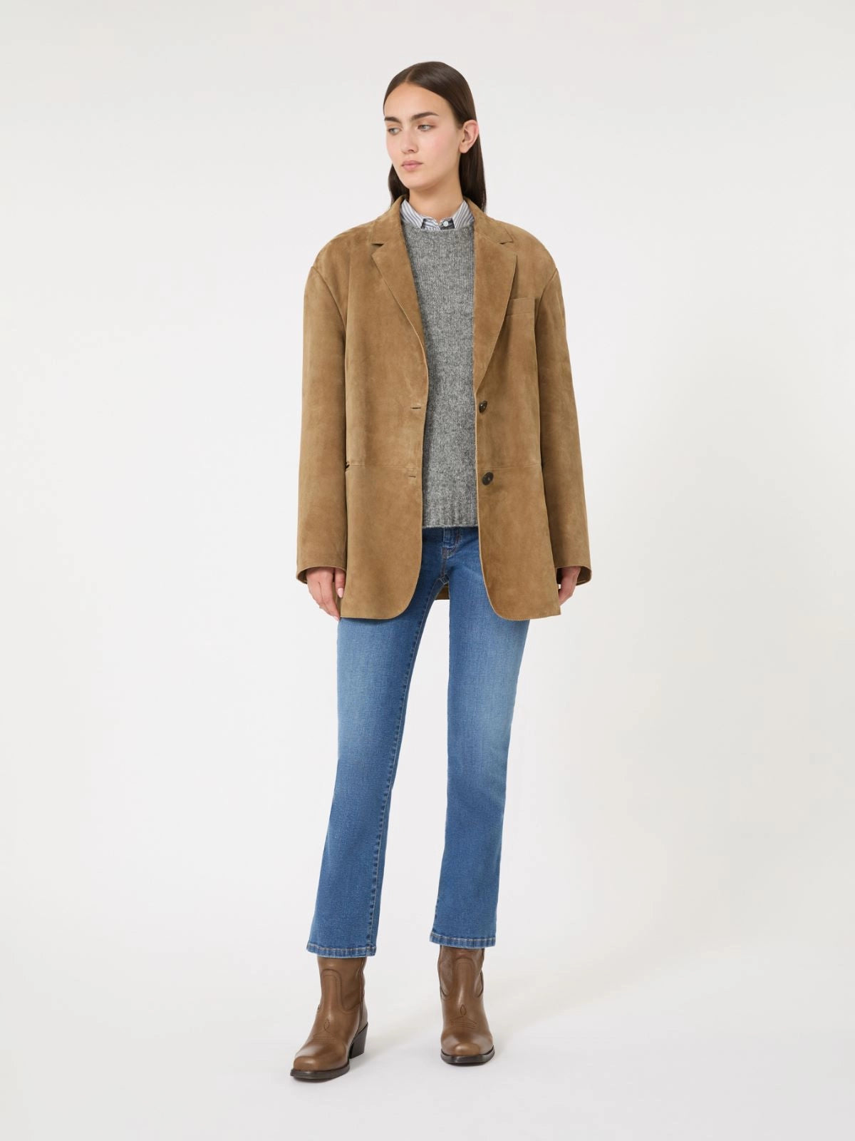 ROLANDA - Oversized suede blazer