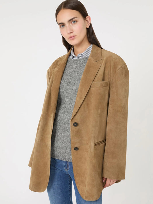 ROLANDA - Oversized suede blazer