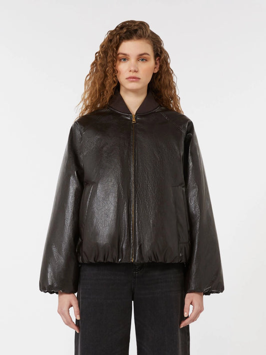 POTENTE - Cropped coated jersey bomber