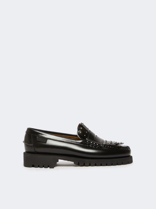 WEEKENDANLUG - Leather loafers with micro studs