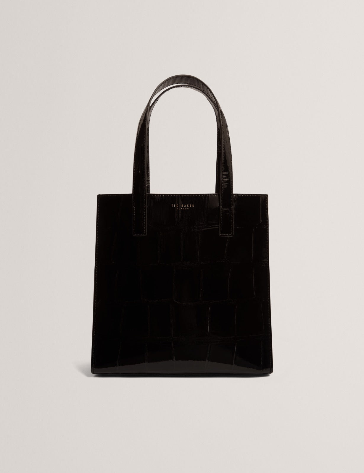 VIVANAA-Patent Croc Texture Large Icon Tote Bag