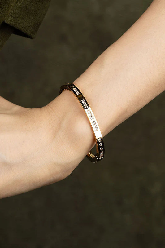 morse code - BONHEUR Morse Code Bangle
