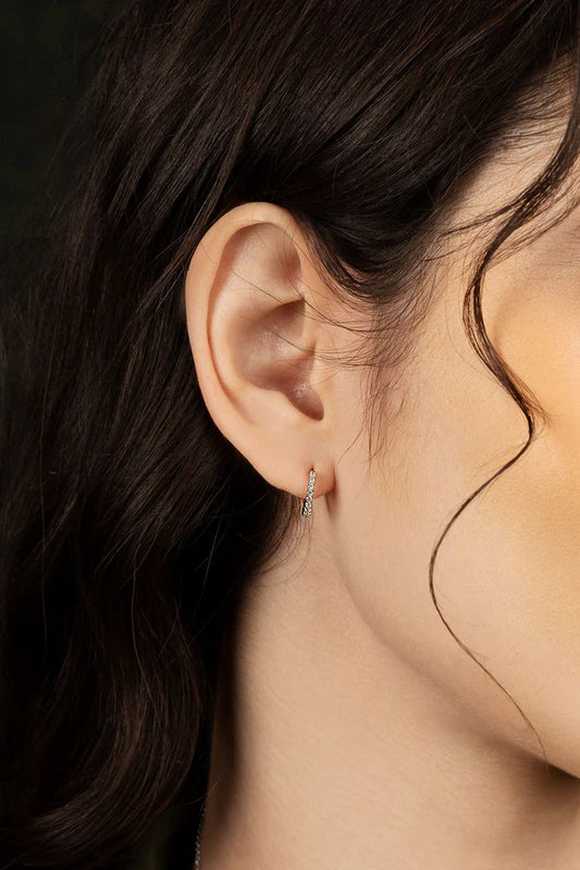 croisette - Pavé Gold Huggie Earrings