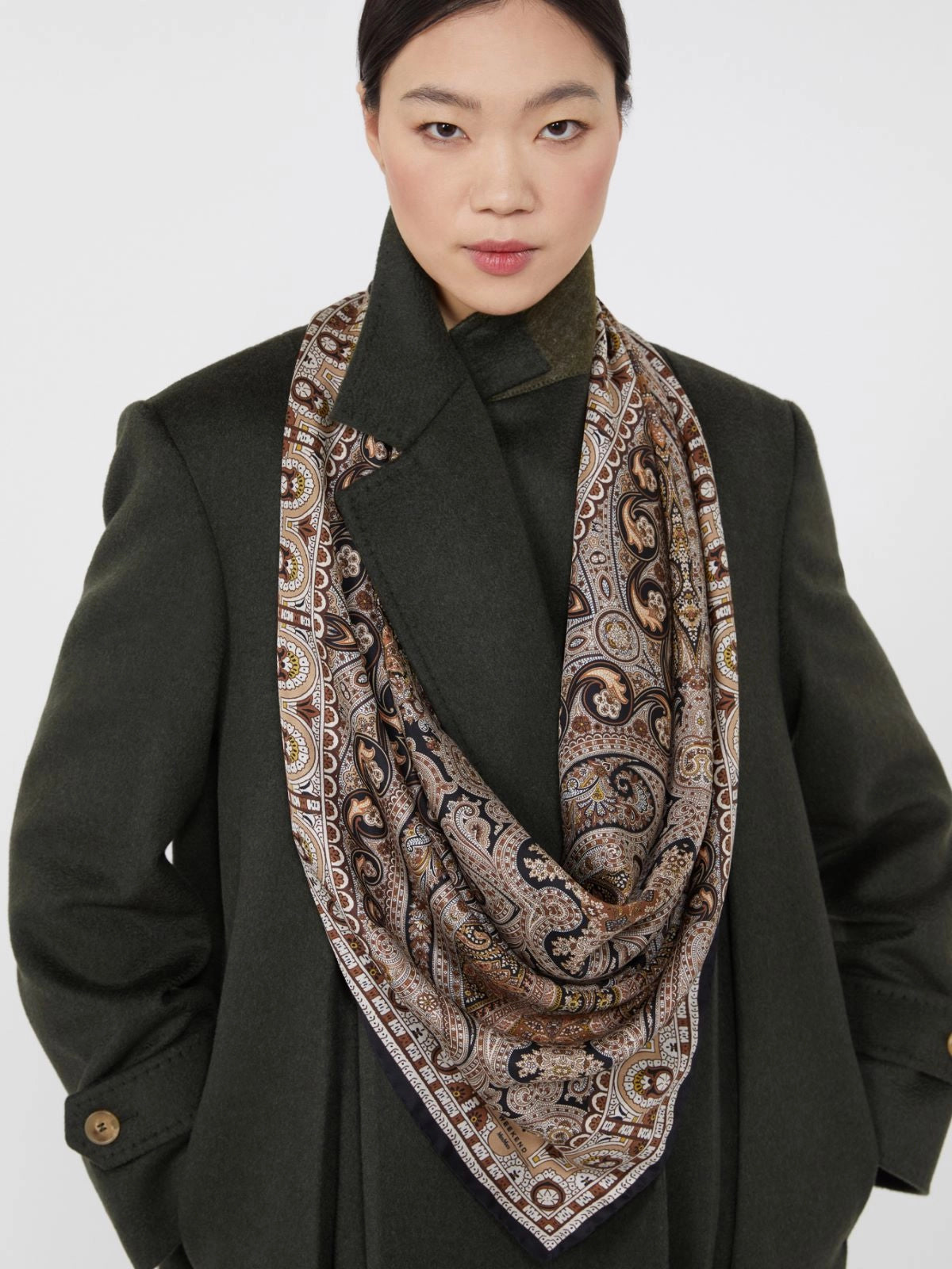 ONESTONEW - Printed silk twill scarf