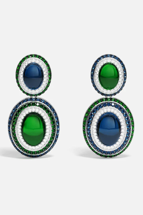 AUTOMNE - Bold Green and Blue Earrings