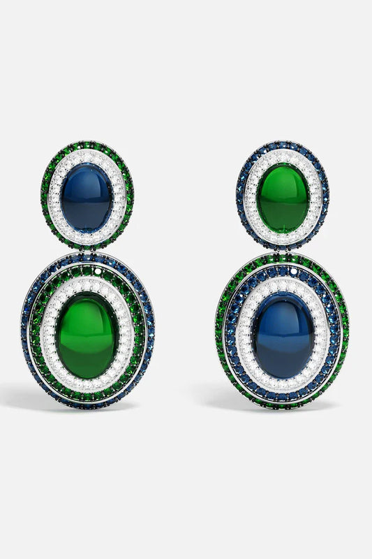 AUTOMNE - Bold Green and Blue Earrings
