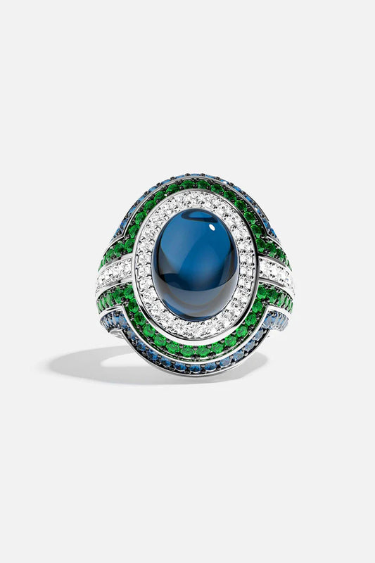 AUTOMNE - Bold Green and Blue Ring