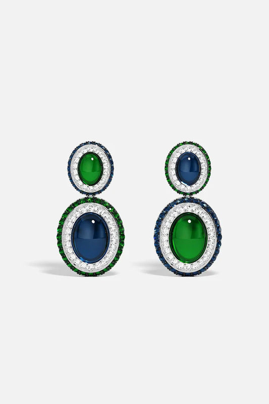 AUTOMNE - Bold Green and Blue Earrings