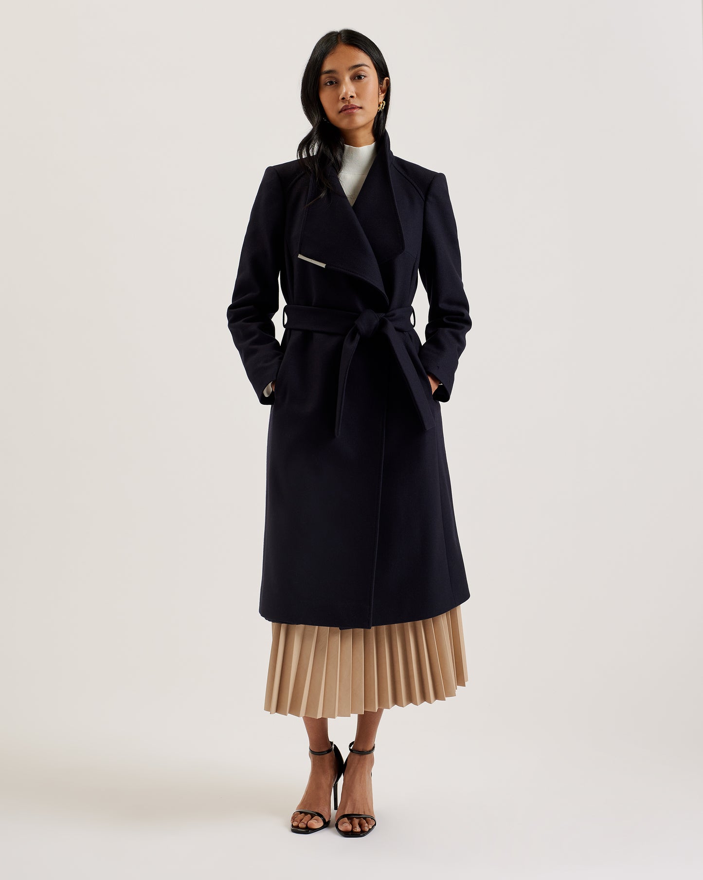 ROSE - Mid Length Wool Wrap Coat