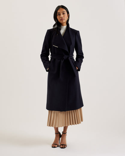 ROSE - Mid Length Wool Wrap Coat