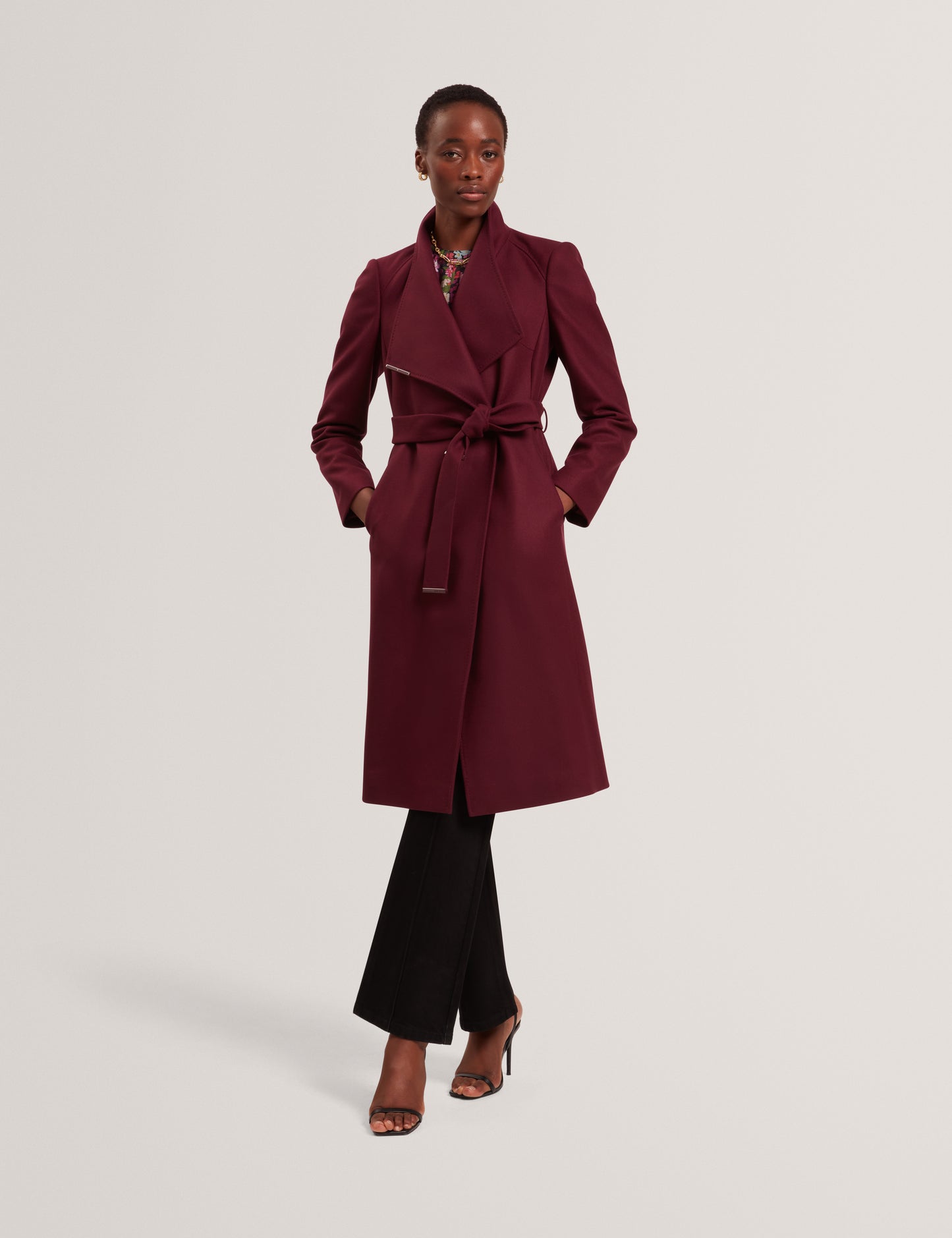 ROSE - Mid Length Wool Wrap Coat