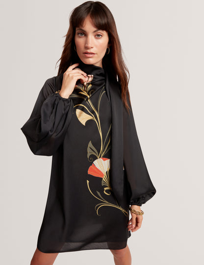 MOLMA - Neck Tie Printed Mini Dress