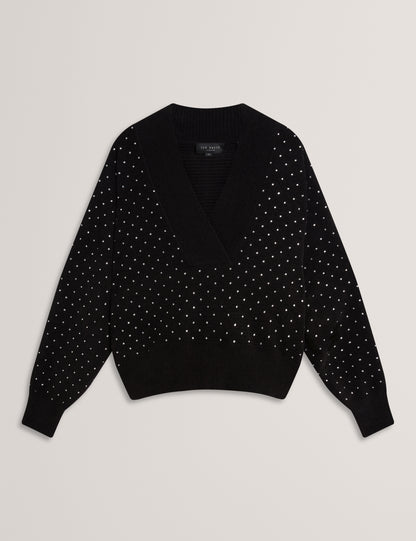 ALIISEE - V Neck Hot Fix Jumper